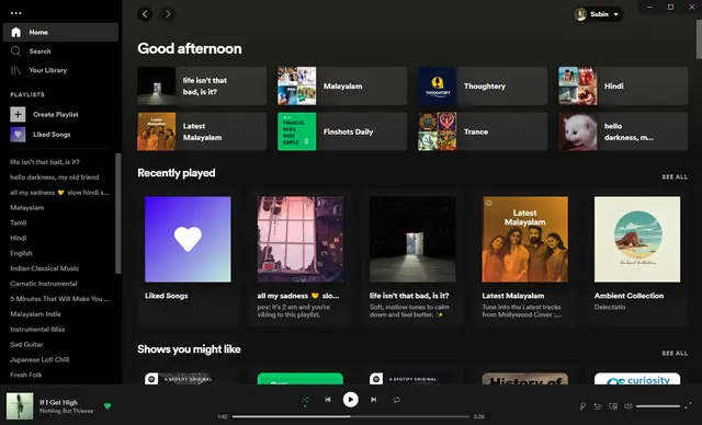 Analysis of Spotify's Key Tabs and Features